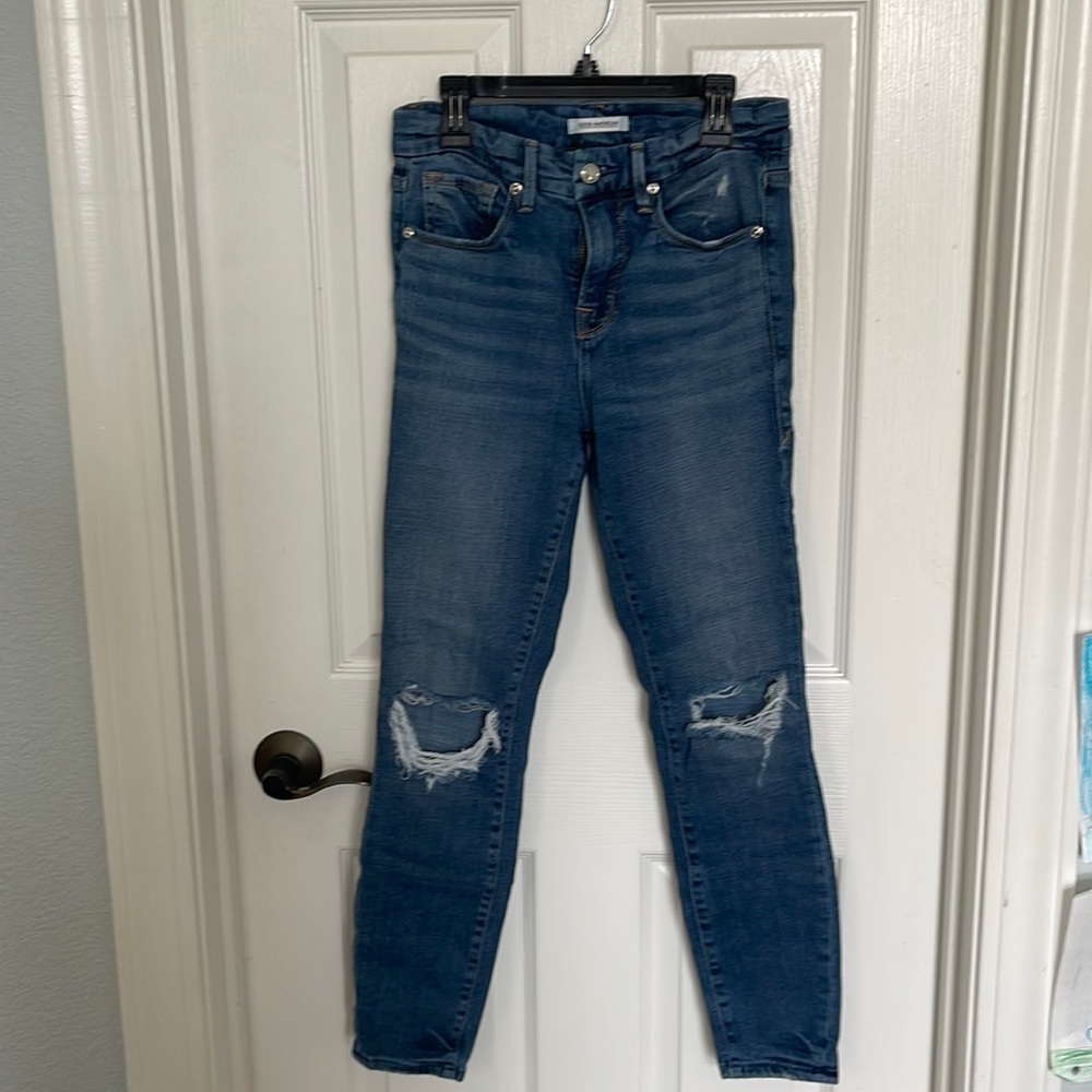 Good American Skinny Ripped Jeans- Size 25